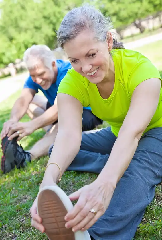 Older people doing stretches